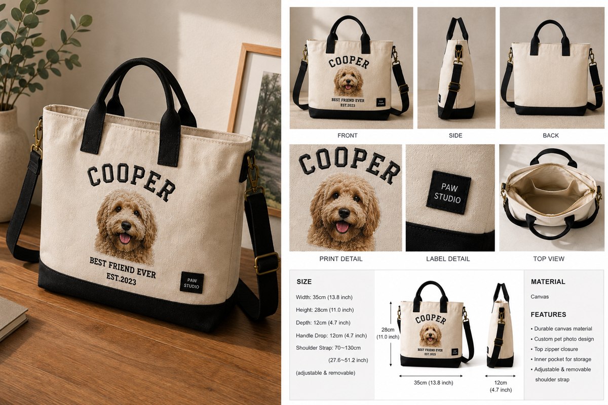 Custom Portrait Tote Bag