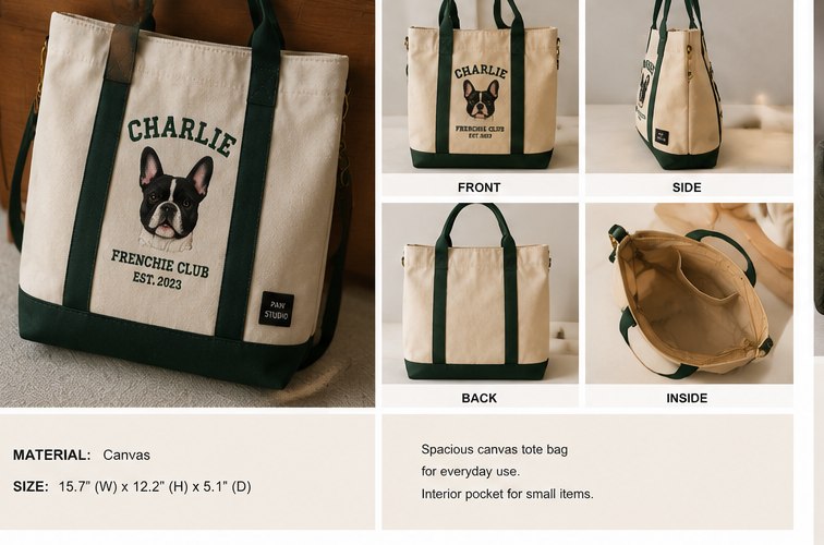 Custom Portrait Tote Bag